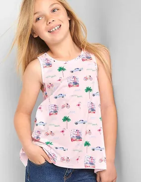 GAP Girls Pink Print Keyhole Tank