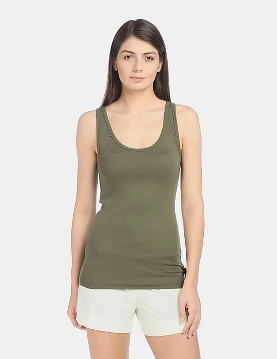 GAP Women Green Scoop Neck Tank