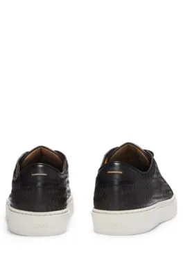 Gary trainers in leather with woven panels
