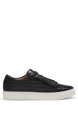 Gary trainers in leather with woven panels