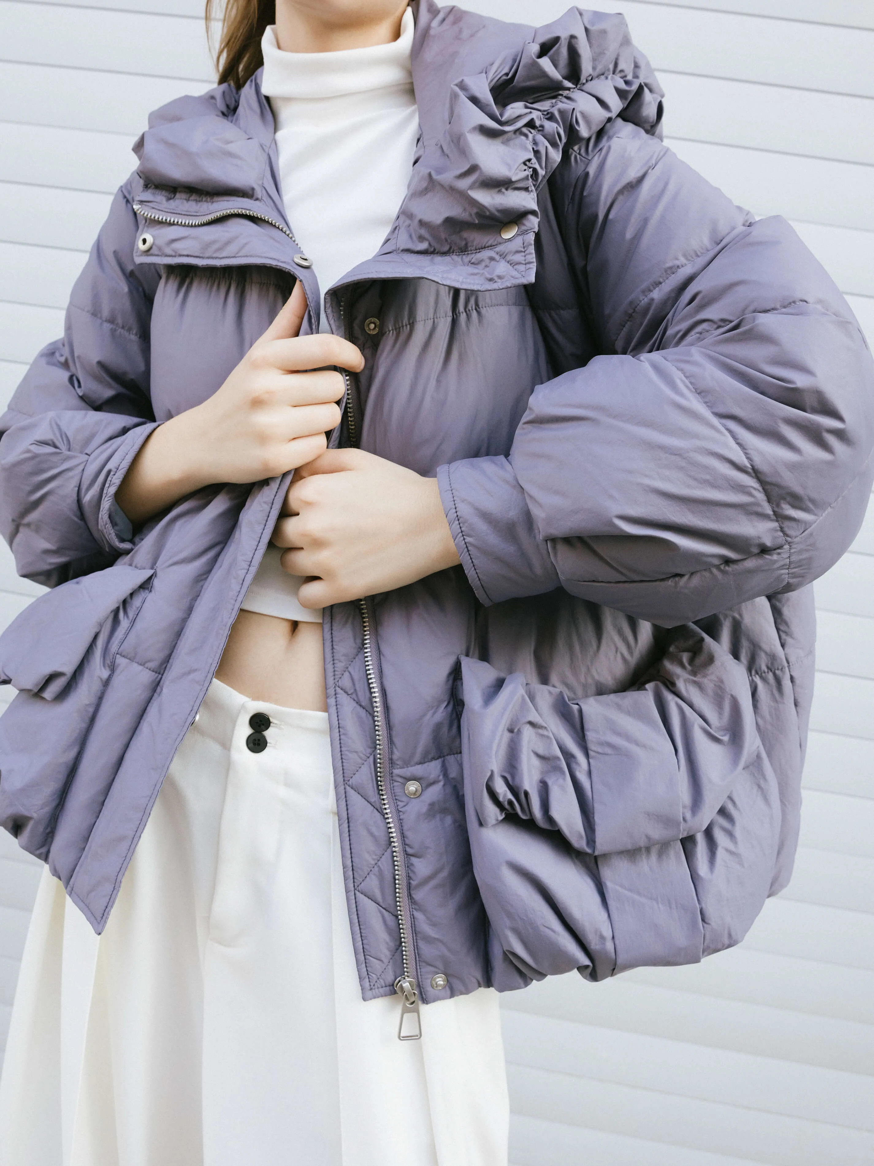 Gathered Short Puffer Jacket