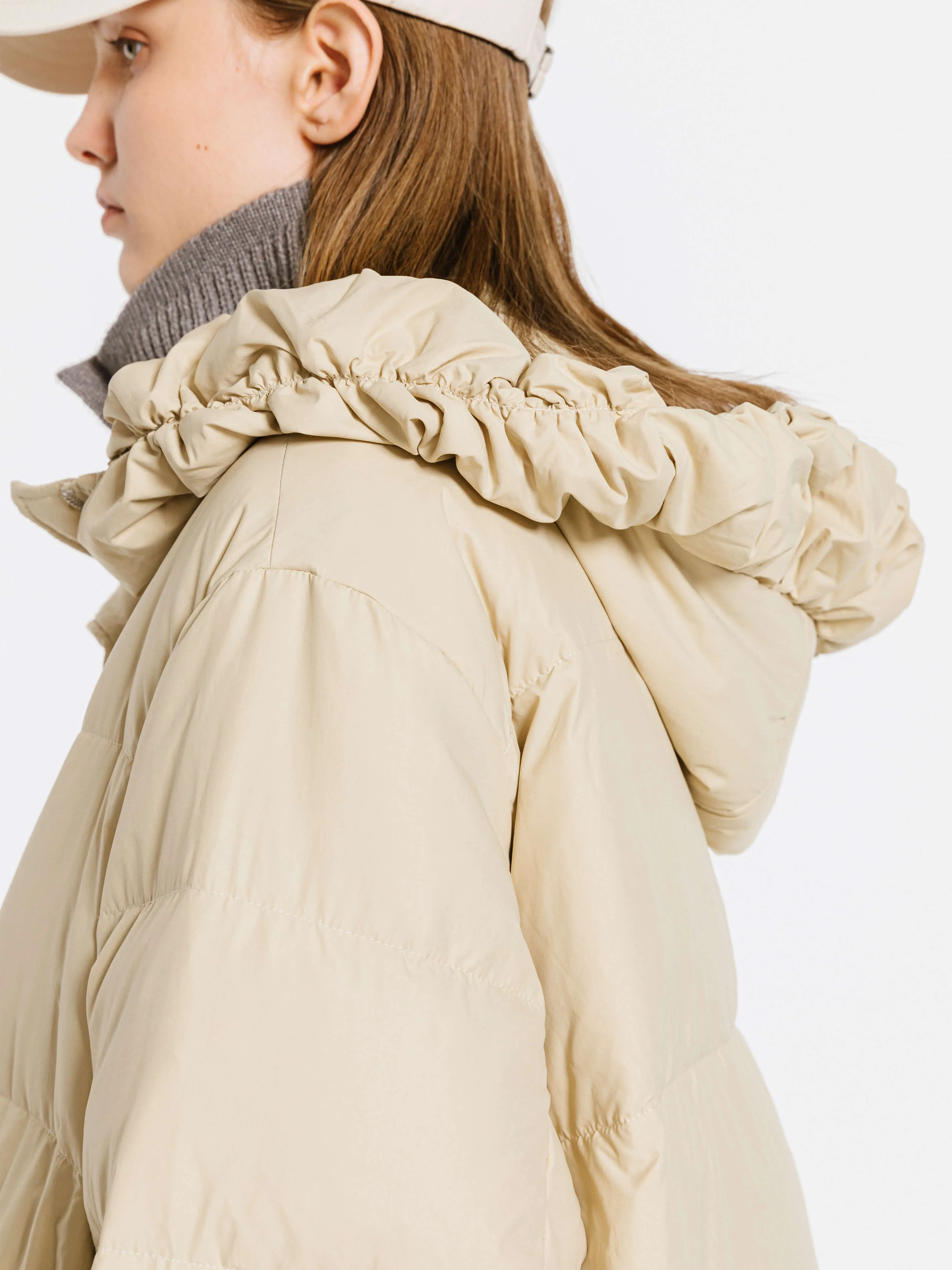 Gathered Short Puffer Jacket