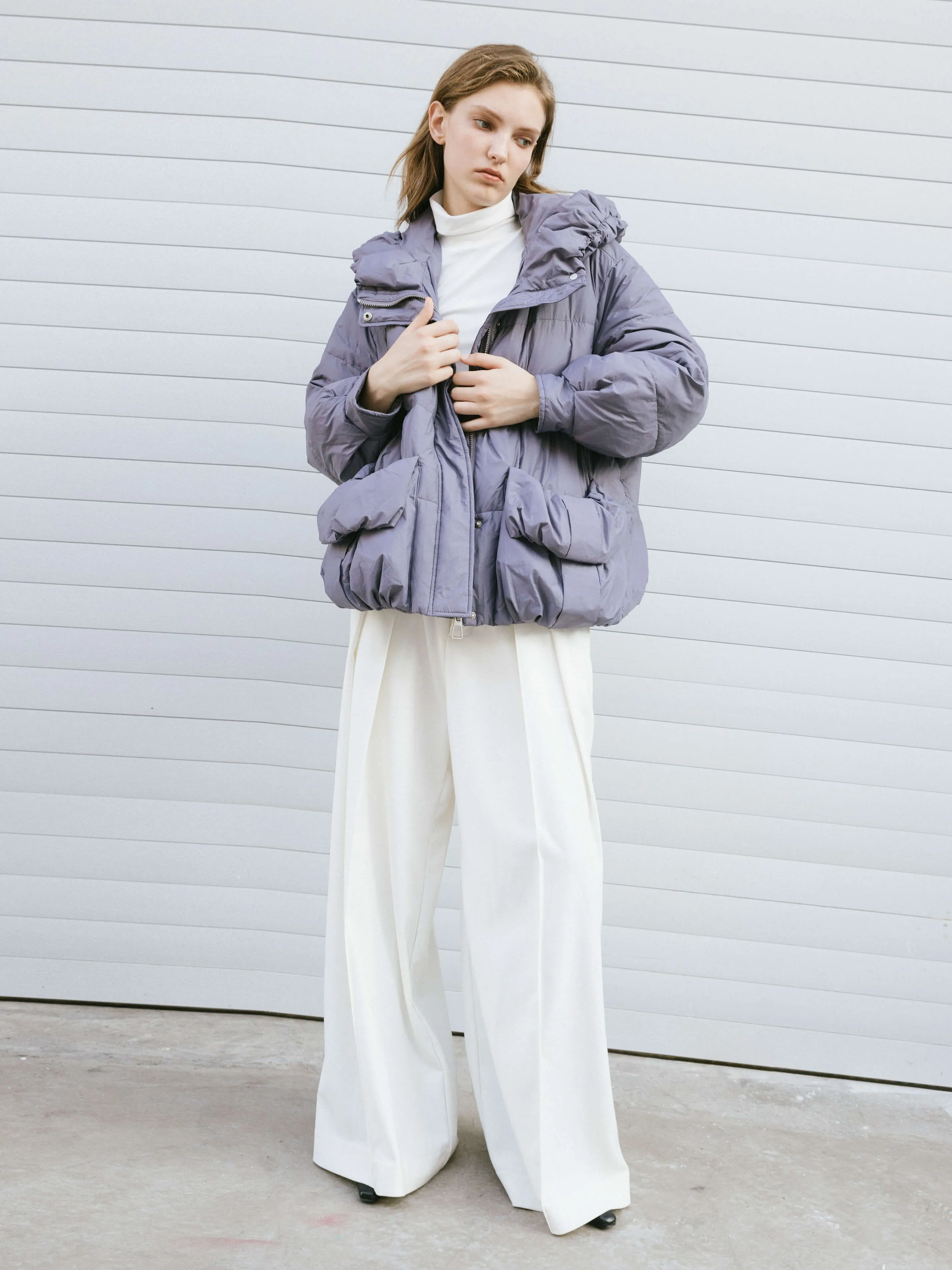 Gathered Short Puffer Jacket