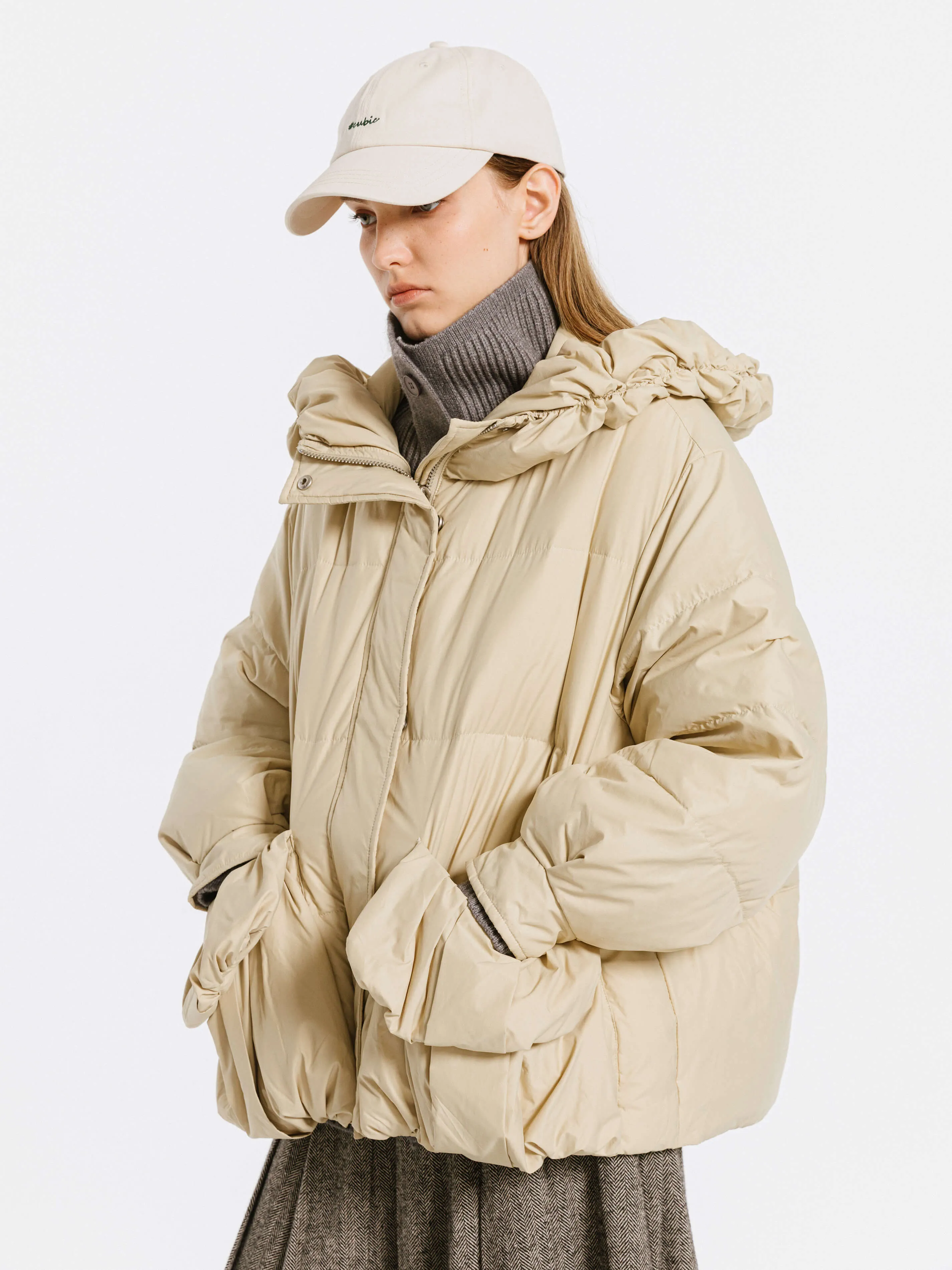 Gathered Short Puffer Jacket