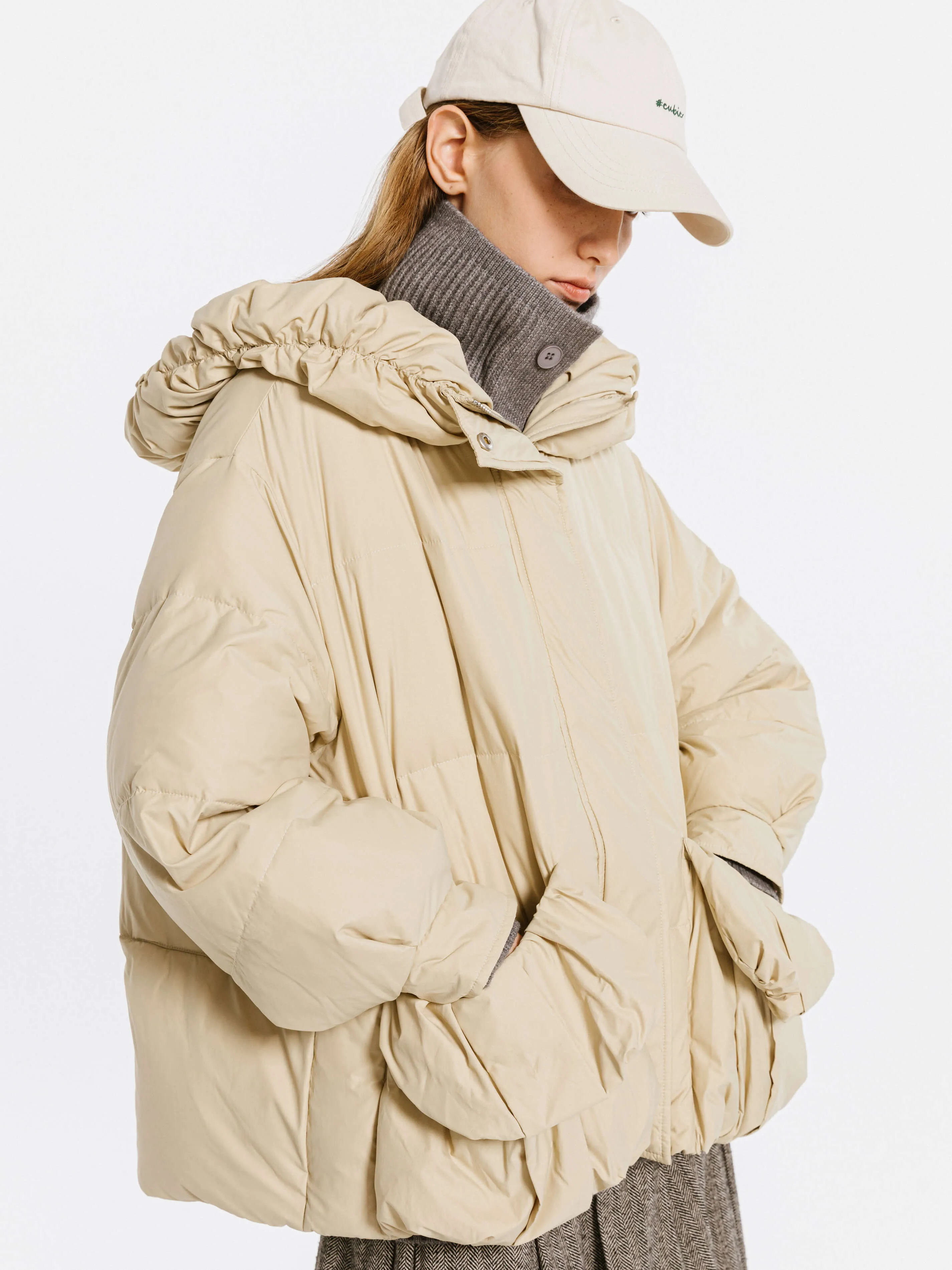 Gathered Short Puffer Jacket