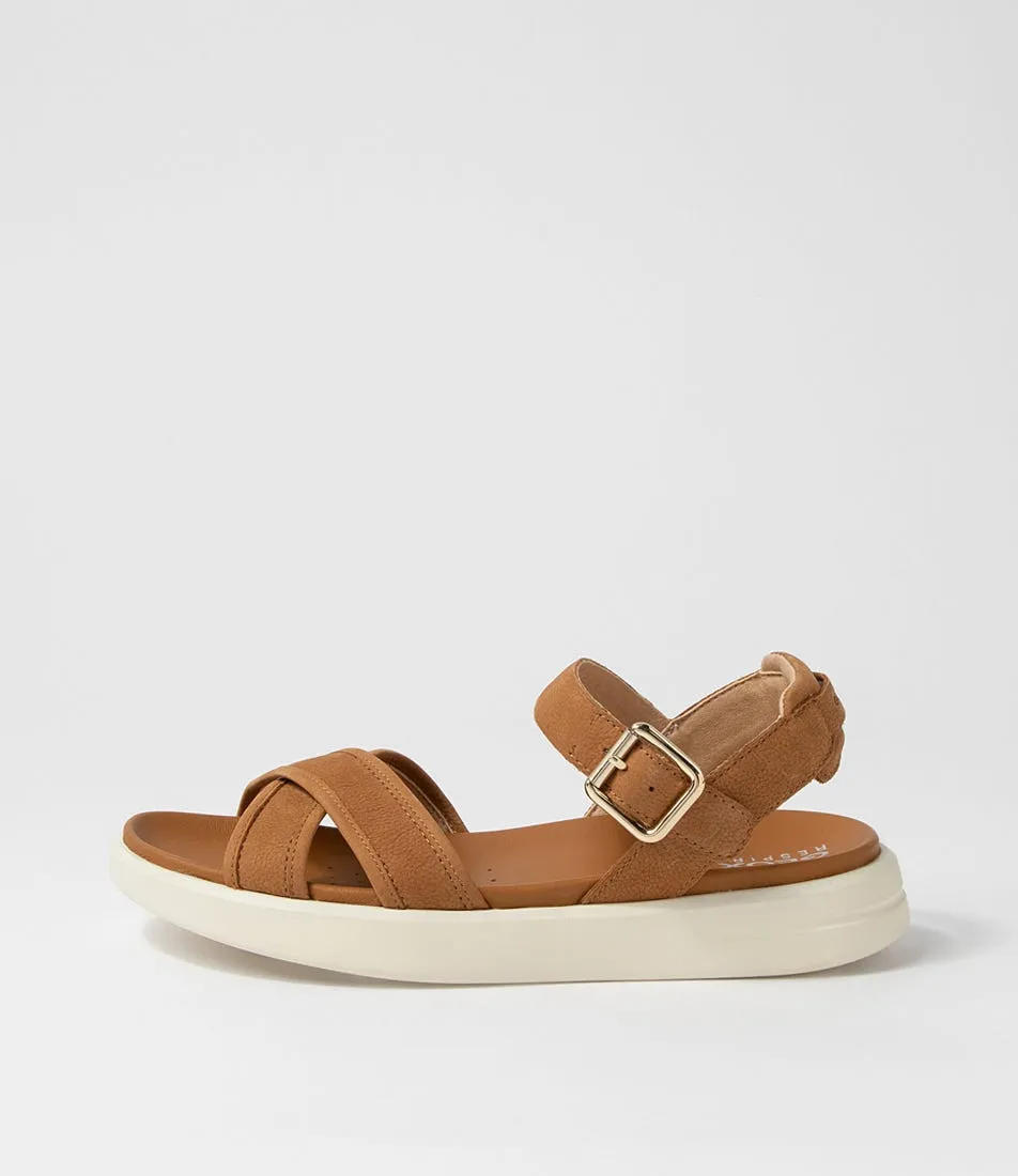 GEOX D Xand 2s B Cognac Nubuck Sandals