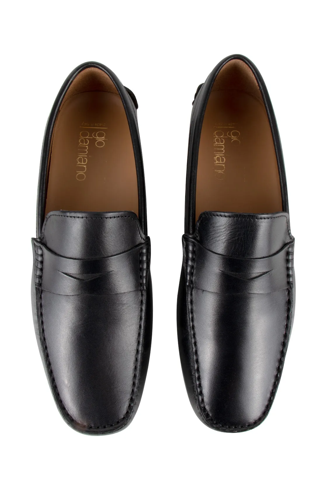 Gio Damiano Leather Vitello Loafers Black