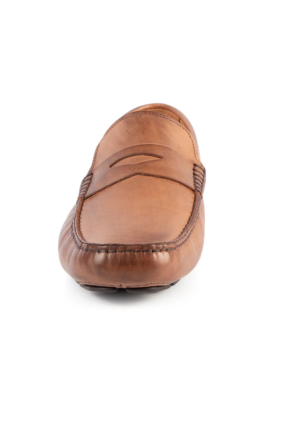 Gio Damiano Leather Vitello Loafers Tan