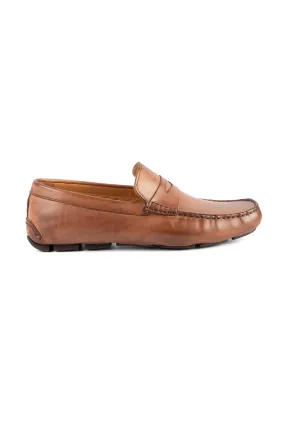 Gio Damiano Leather Vitello Loafers Tan