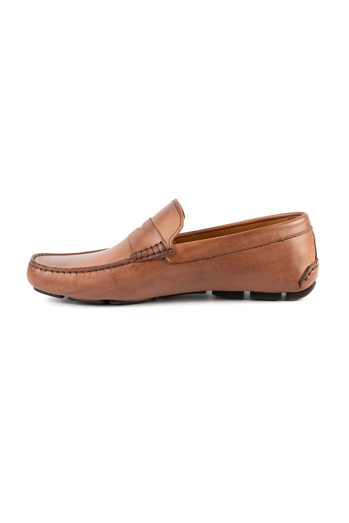 Gio Damiano Leather Vitello Loafers Tan