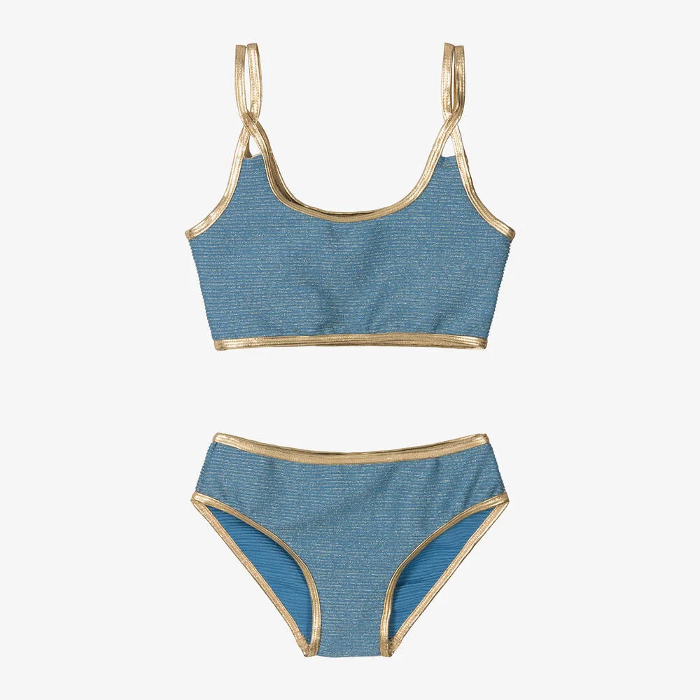 Girls Blue Glitter Bikini (UV50)