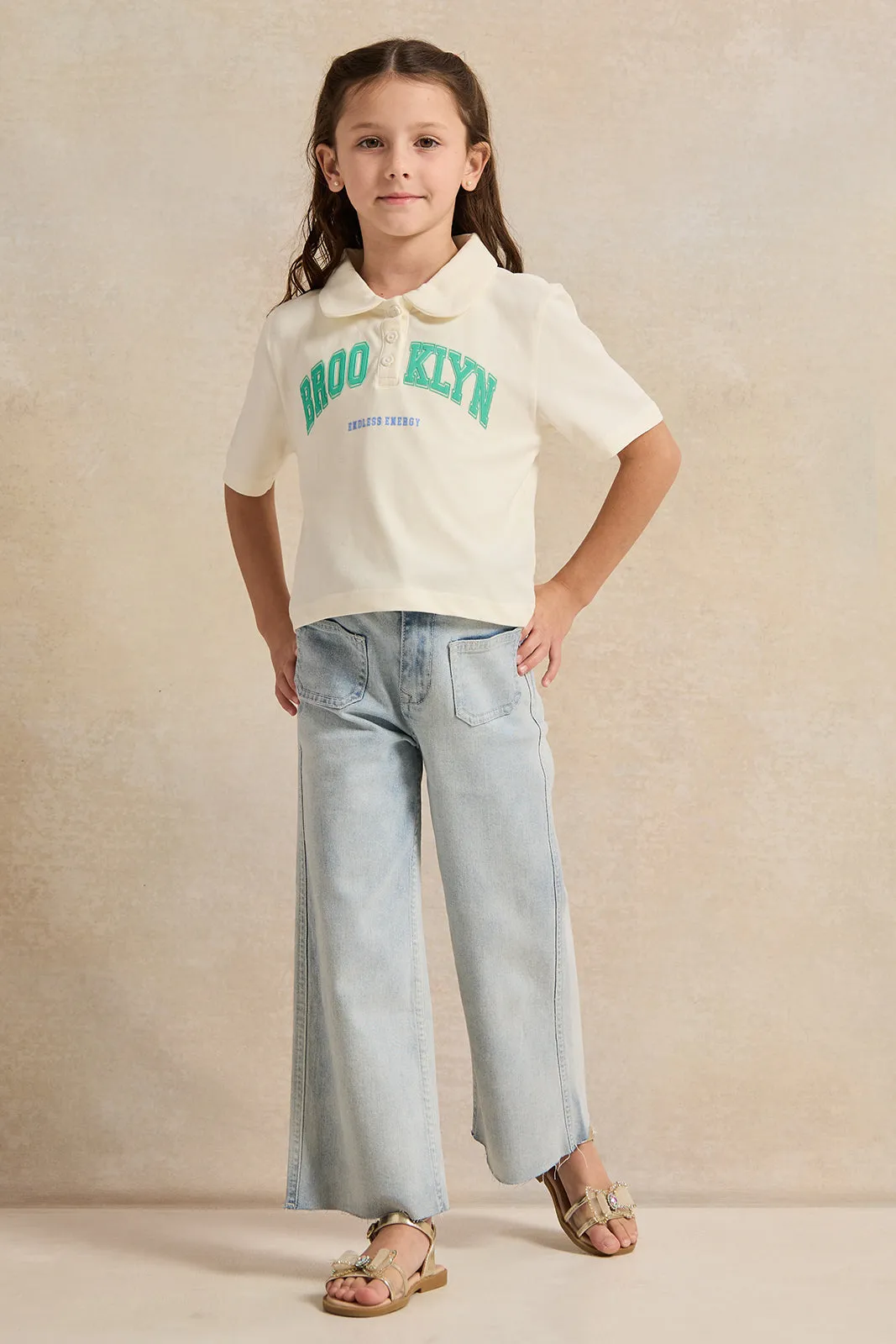 Girls Blue Straight Fit Jeans