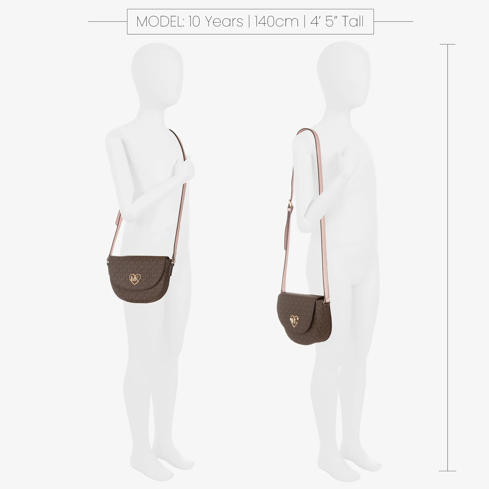 Girls Brown Monogram Shoulder Bag (15cm)