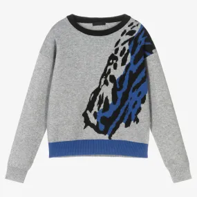Girls Grey Knitted Jumper