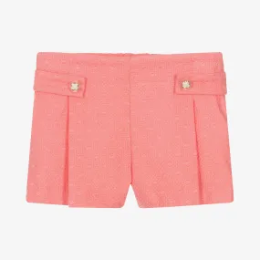 Girls Pink Cotton Shorts