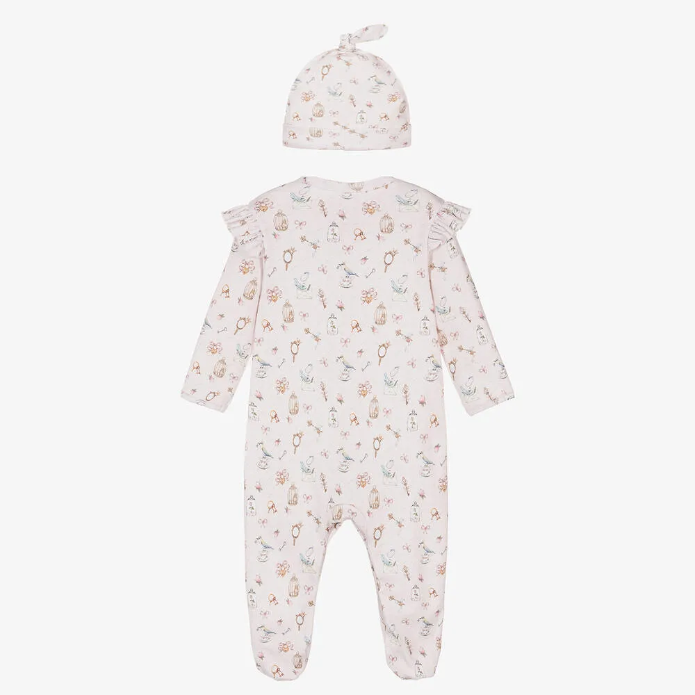 Girls Pink Rosie Babysuit & Hat Set