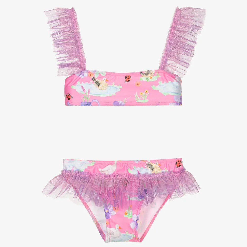 Girls Pink Tulle Bikini 