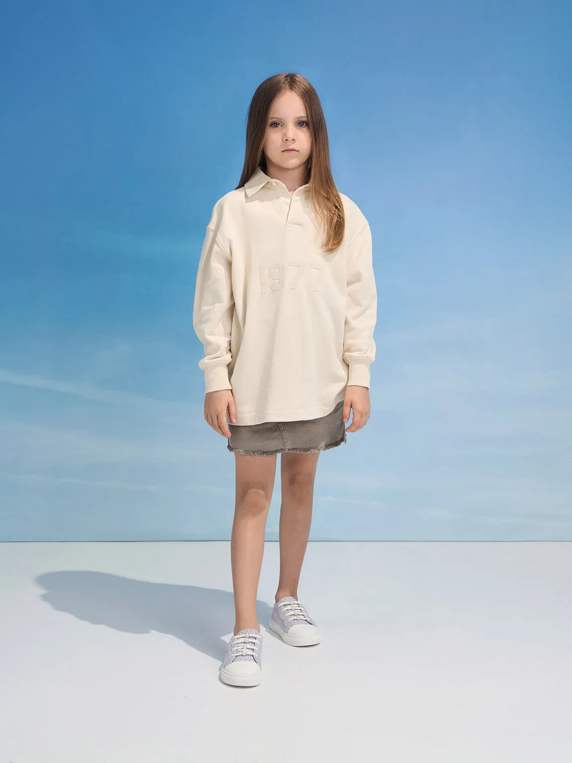 Girls' Tweed Pearl-Embellished Sneakers - Lilac