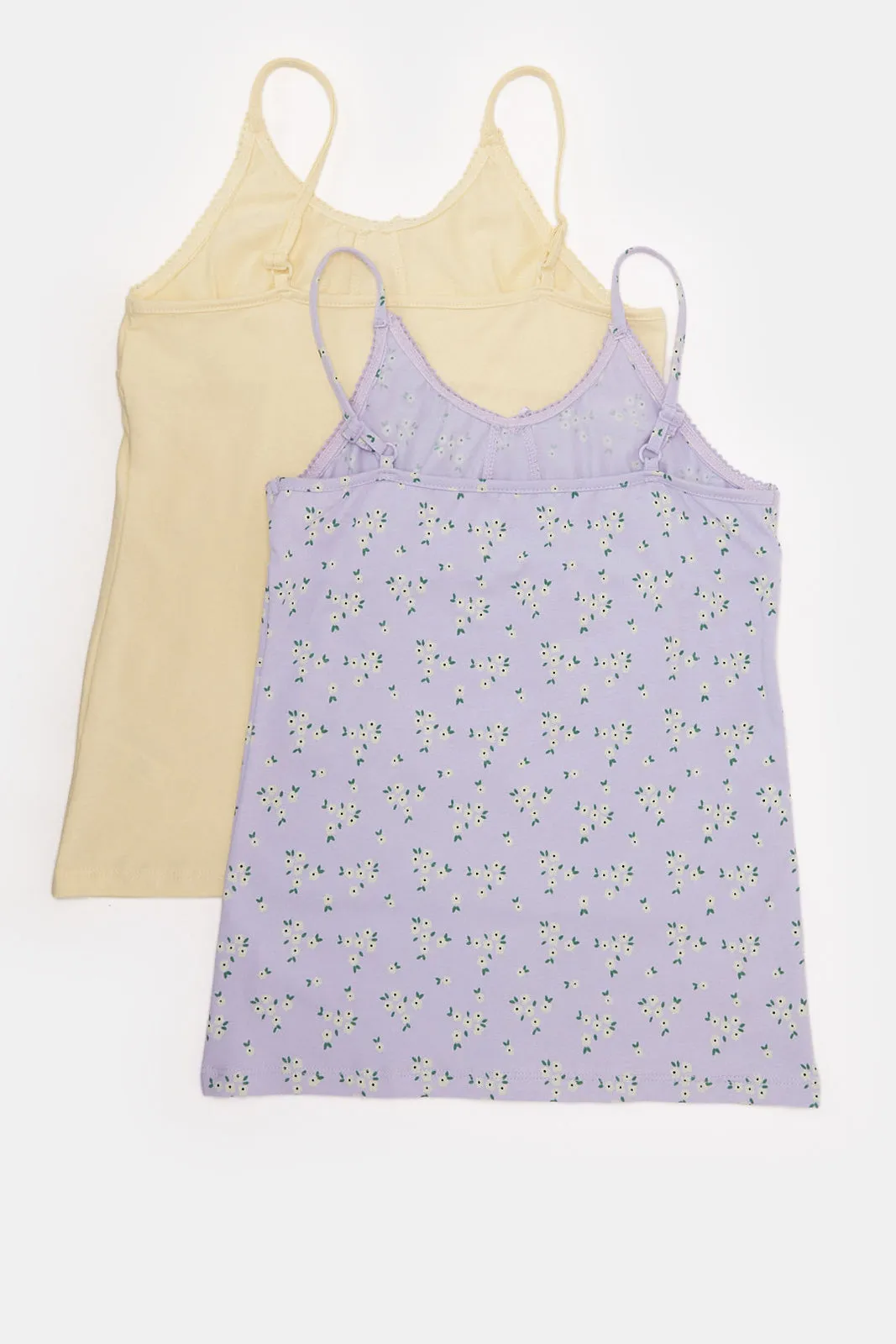 Girls Yellow And Blue Vest Set (Pack Of 2)