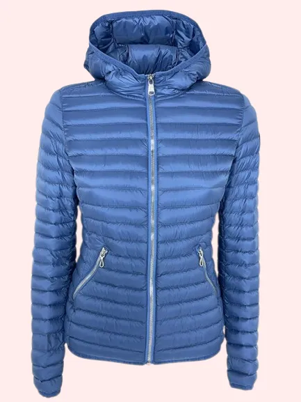 GIUBBINO DONNA BLU CON CAPPUCCIO