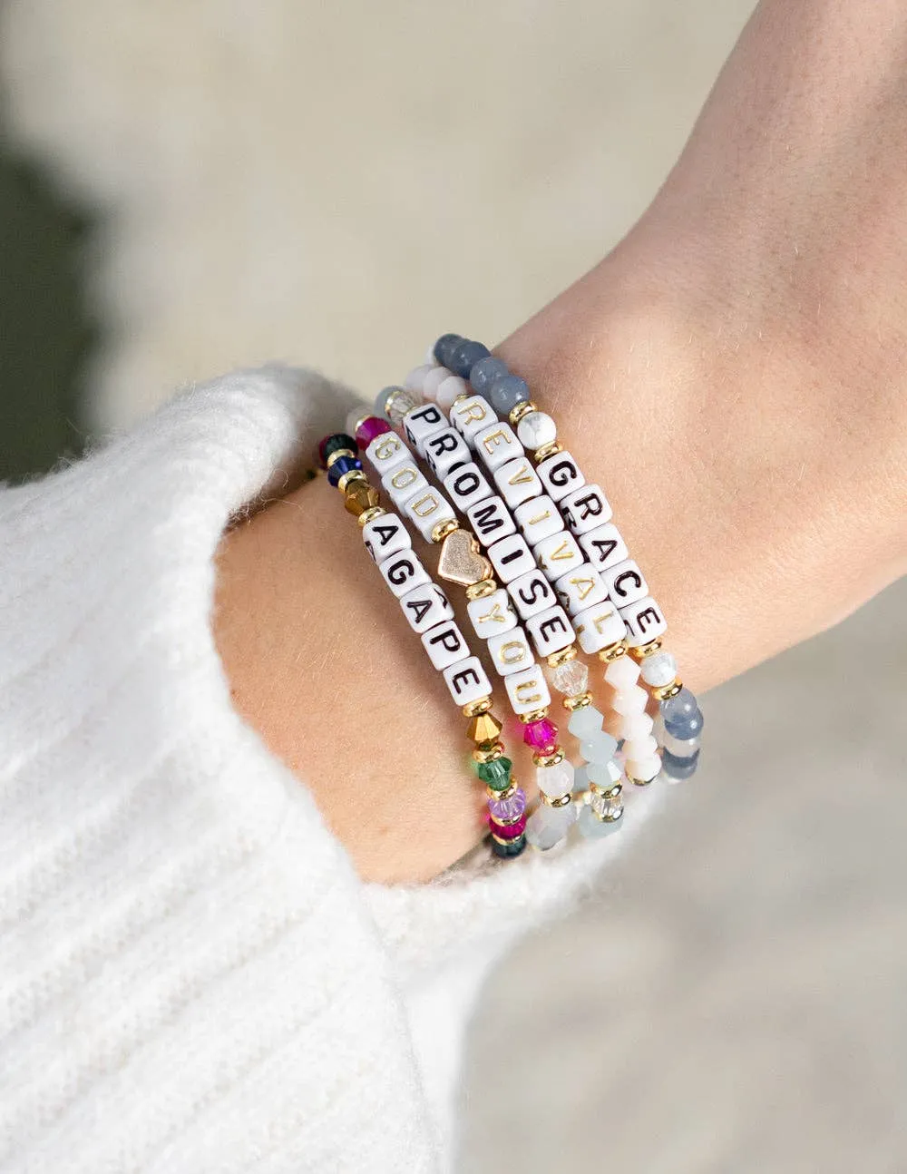 God Loves You Letter Bracelet: Small