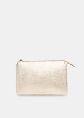 Gold Elita Double Pouch Clutch