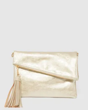 Gold Gabi Wave Clutch Bag