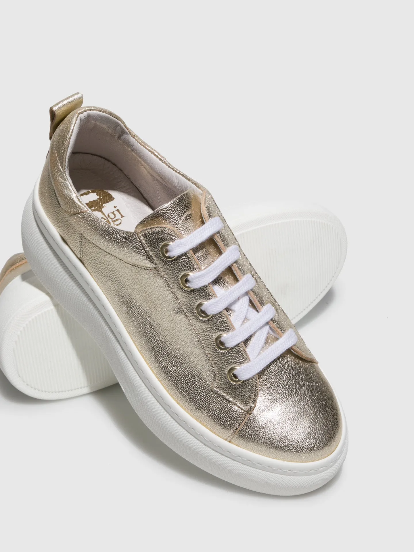 Gold Wedge Trainers