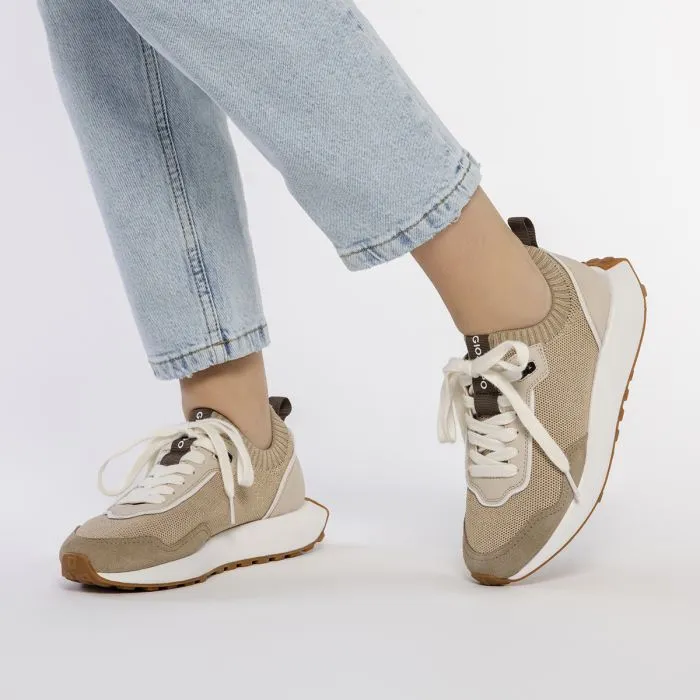 GOLDEN ELASTIC CUT SNEAKERS FOR WOMEN FINIQ
