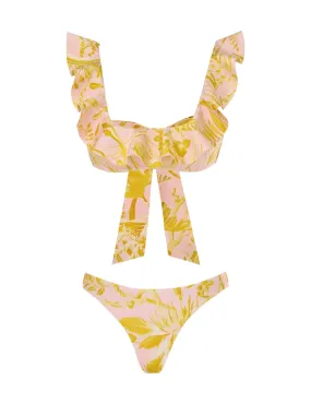 Golden Frill Neck Bikini