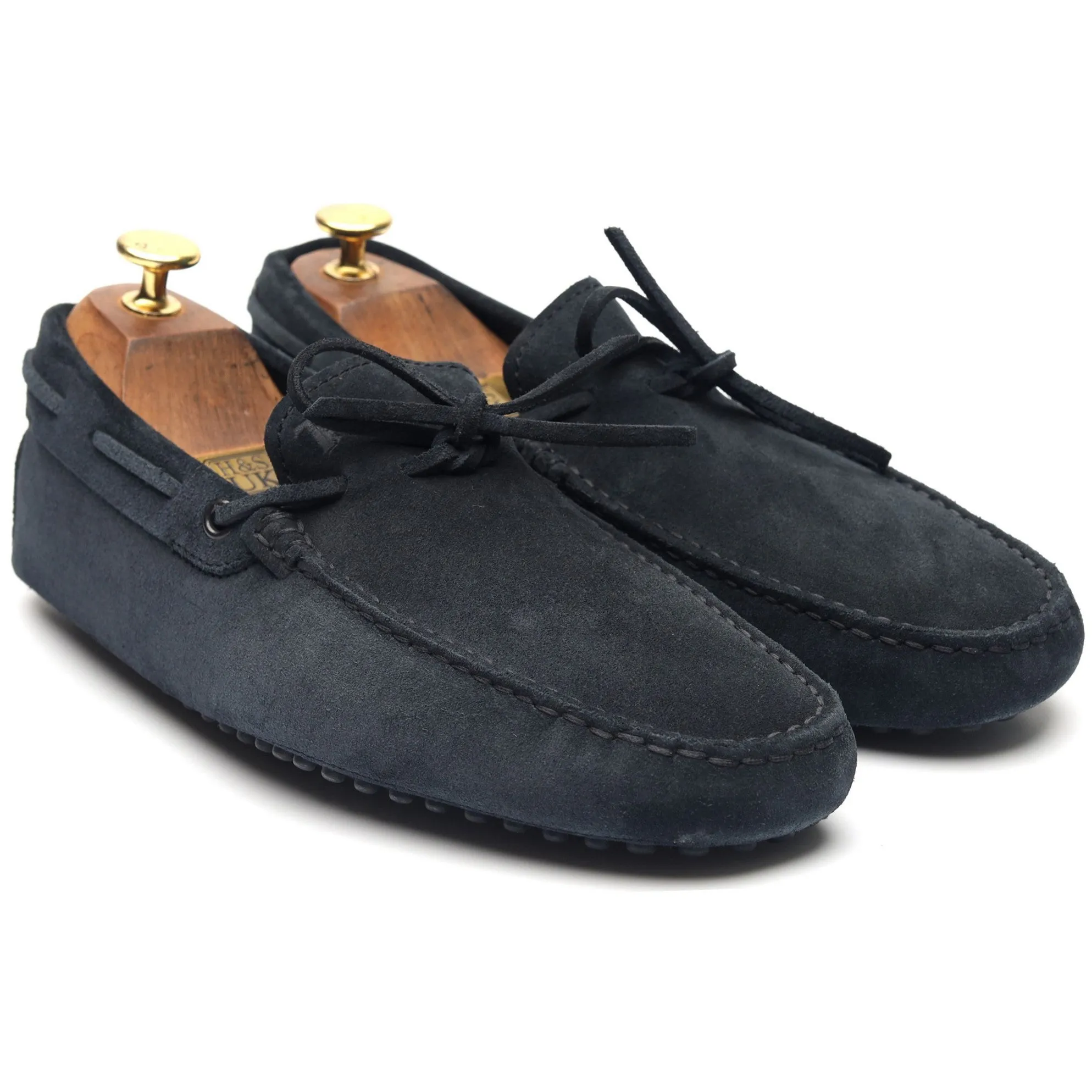 Gommino Blue Suede Driving Loafers UK 6