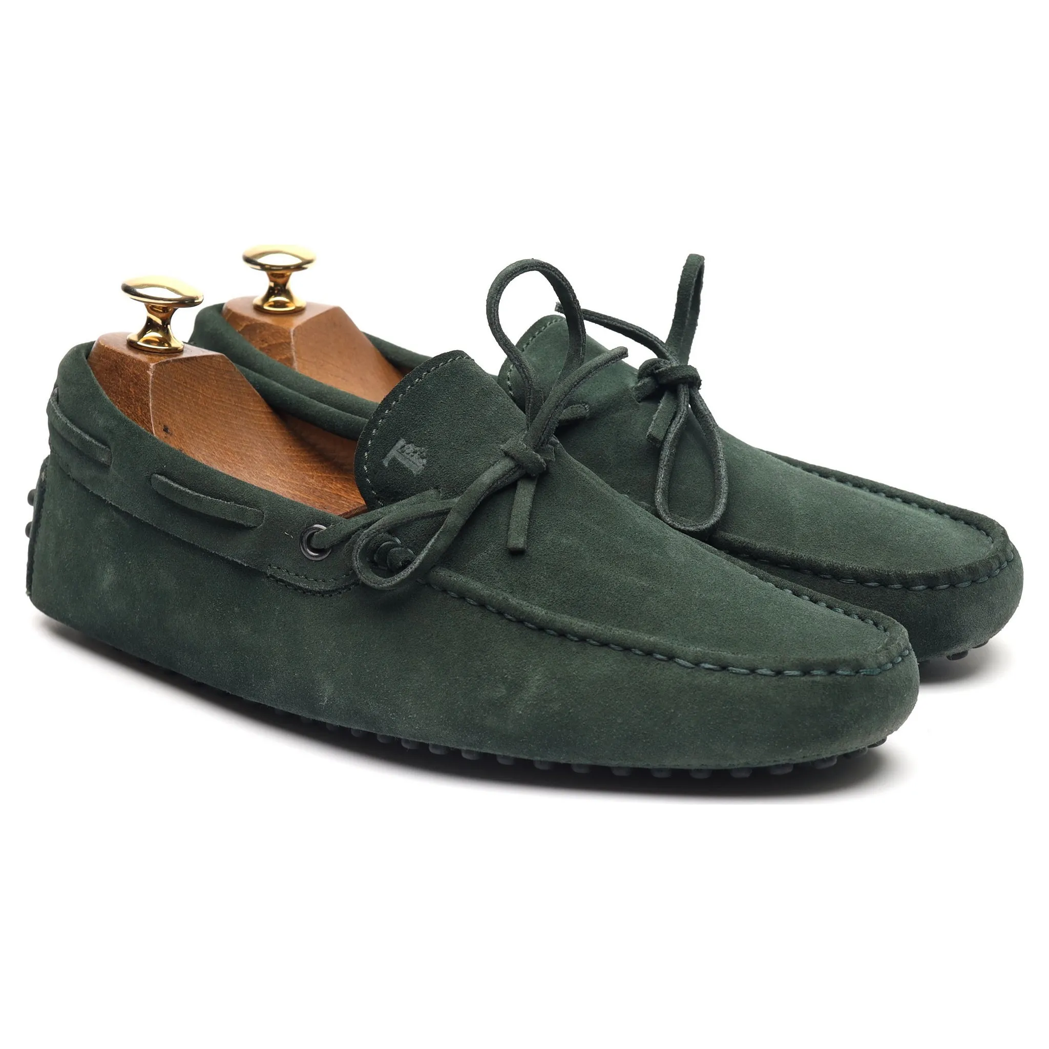 Gommino Green Suede Driving Loafers UK 6