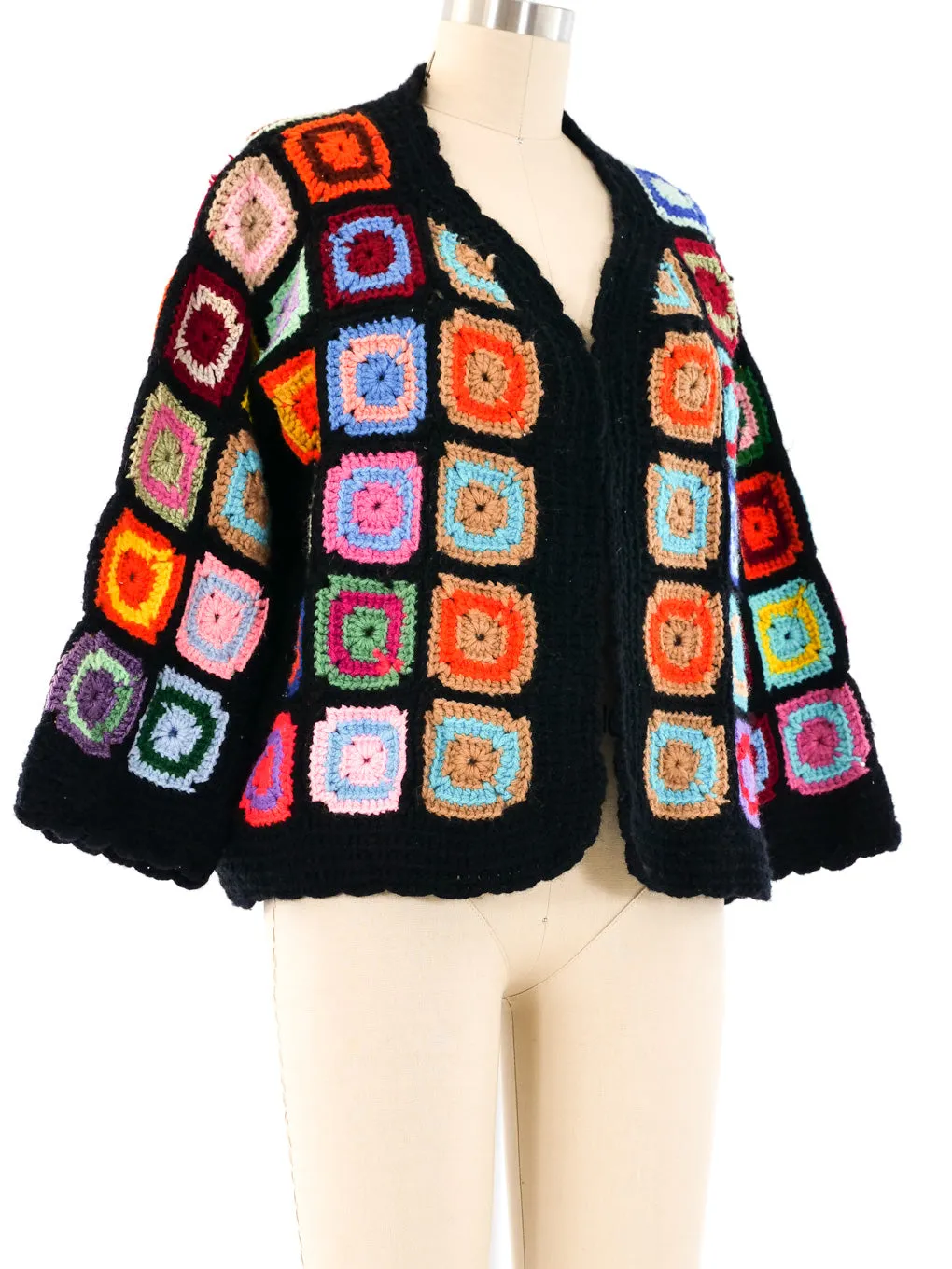 Granny Square Cropped Cardigan