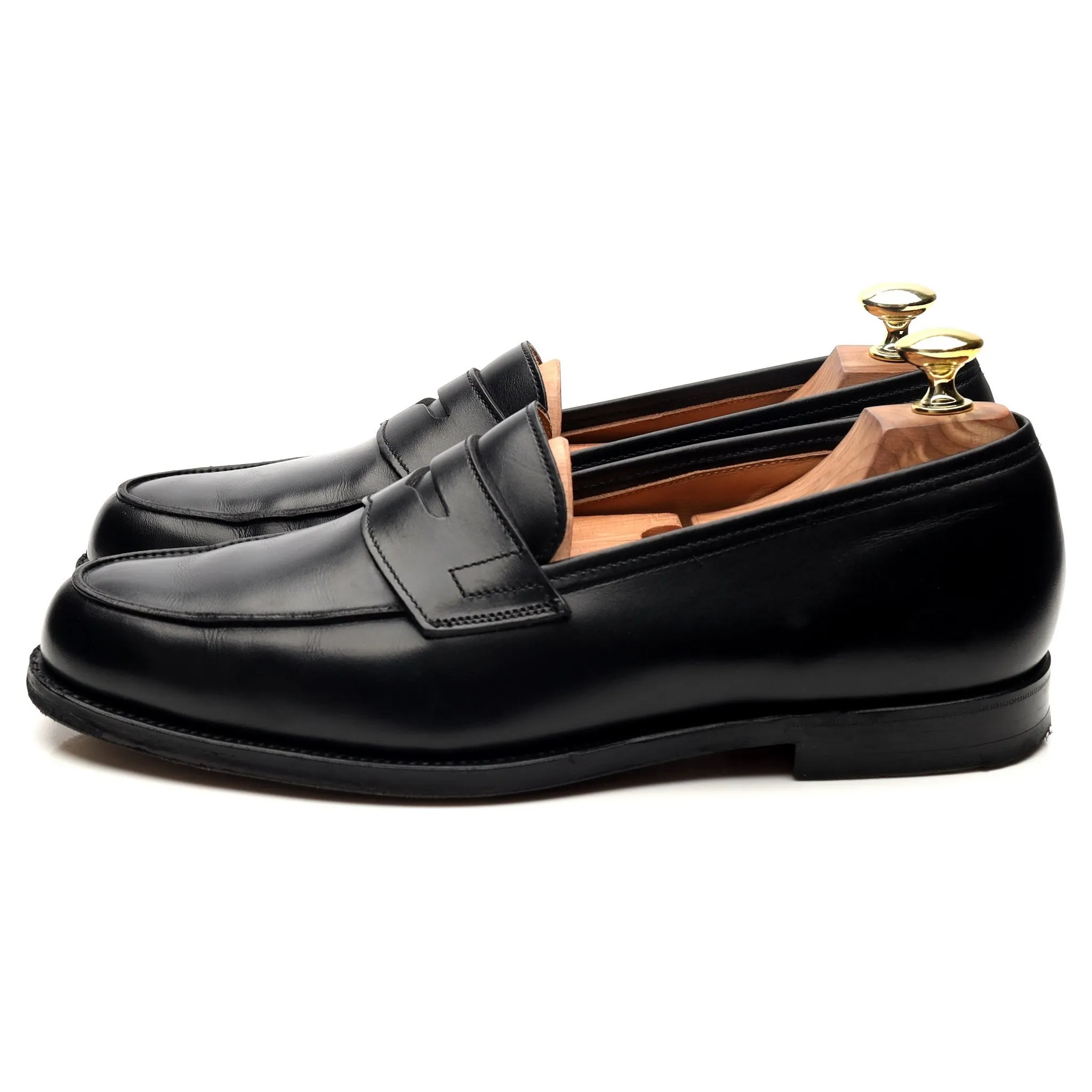 'Grantham 2' Black Leather Loafers UK 7 E