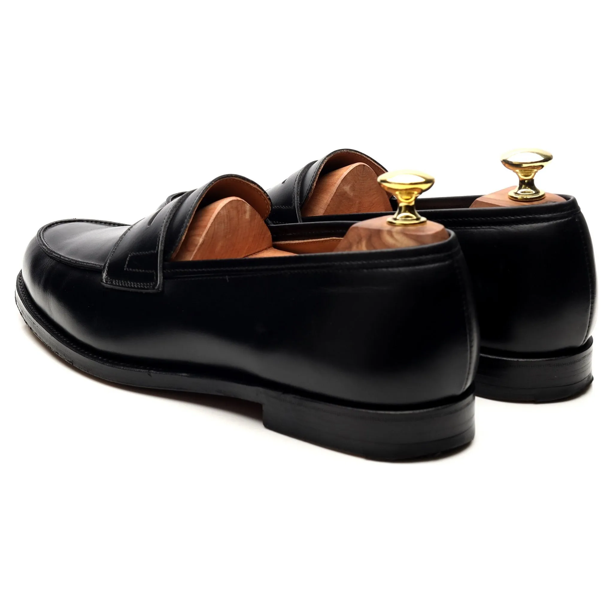 'Grantham 2' Black Leather Loafers UK 7 E