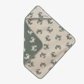 Green & Beige Cotton Hooded Baby Towel (70cm)