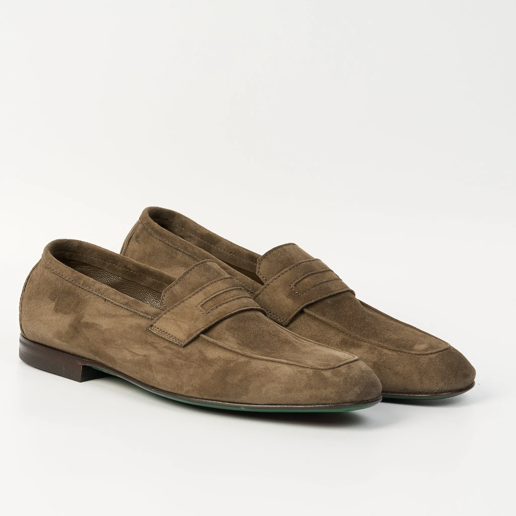 Green George Mocassino Velour Tortora Uomo