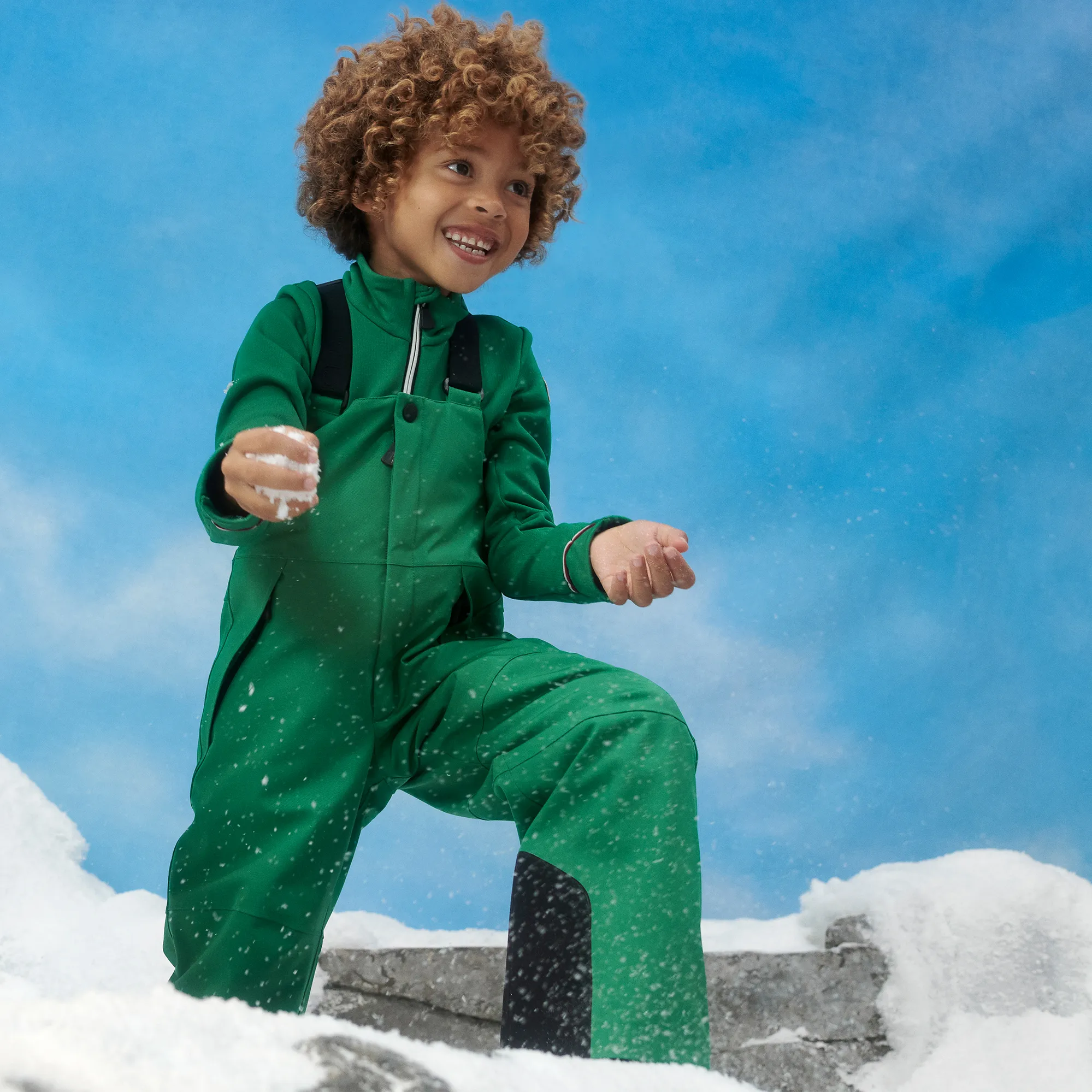 Green Padded Ski Salopettes