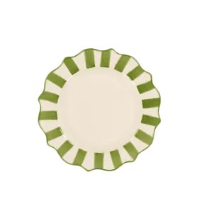 Green Scalloped Breakfast Plate