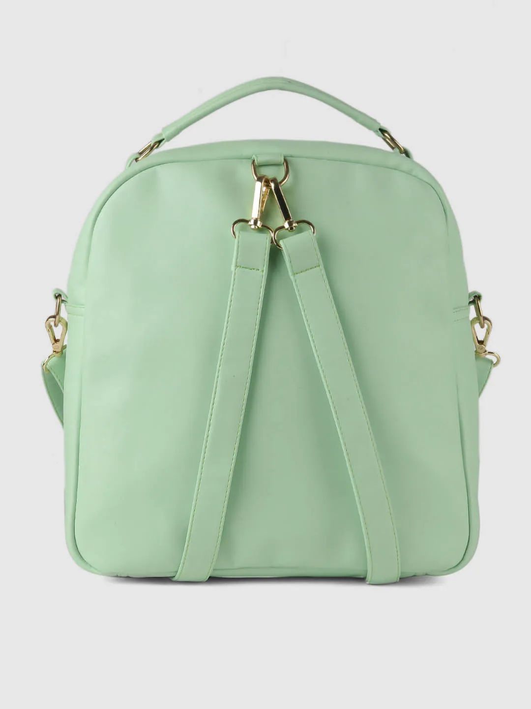 Green Solid Backpack