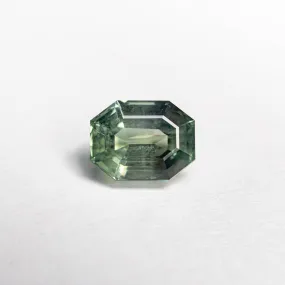 Green Step Cut Sapphire - 1.24ct Cut Corner Rectangle