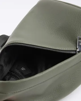 Green textured cross body bag