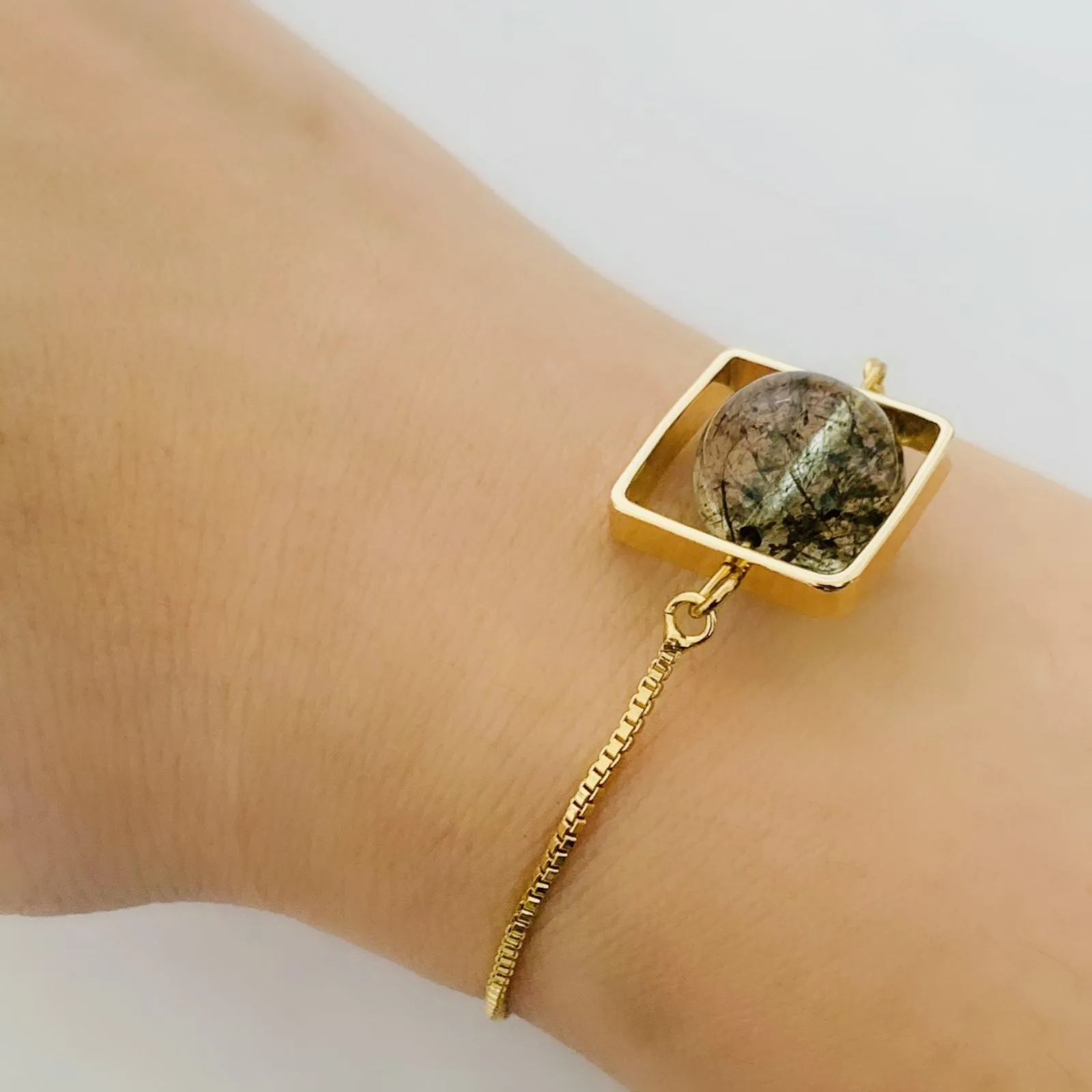 Green Tourmaline in Quartz/Verdelite La Forma Bracelet