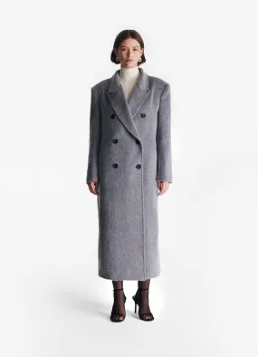 Grey Brushed Wool Trench Coat