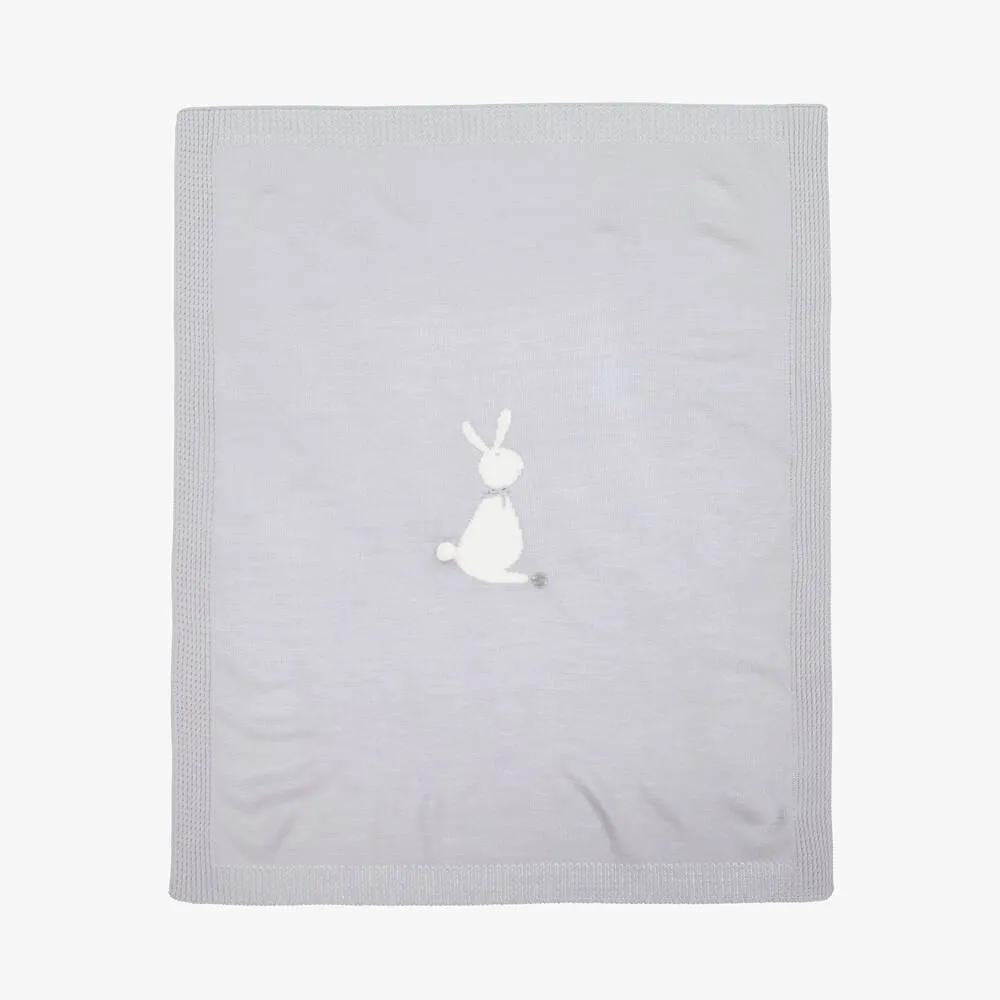 Grey Knitted Bunny Blanket (84cm)