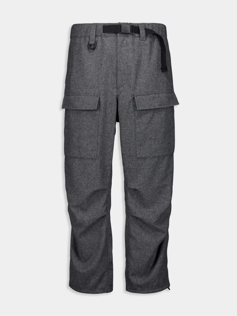 Grey Wool Cargo Pants