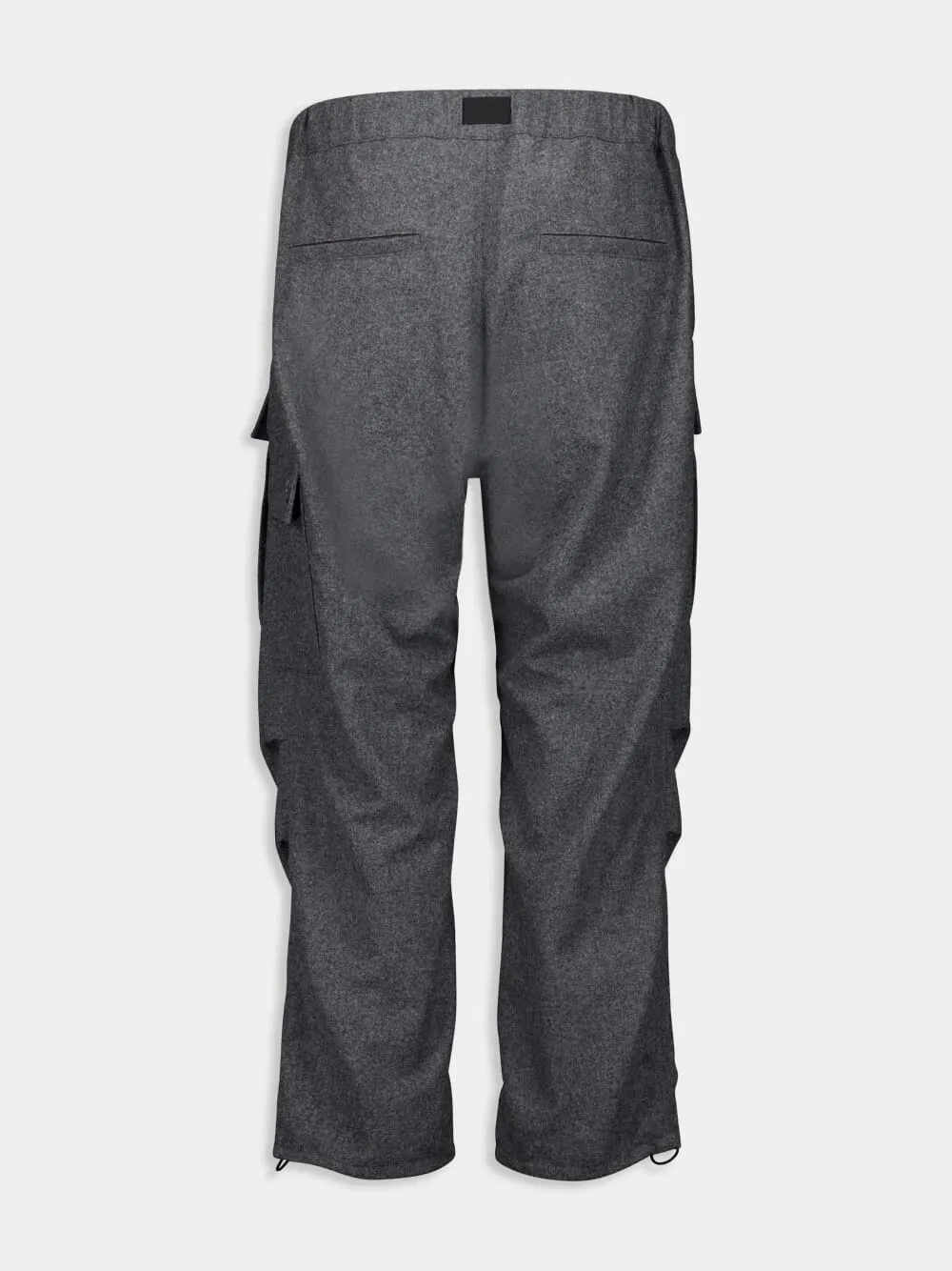 Grey Wool Cargo Pants