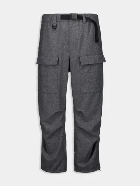 Grey Wool Cargo Pants