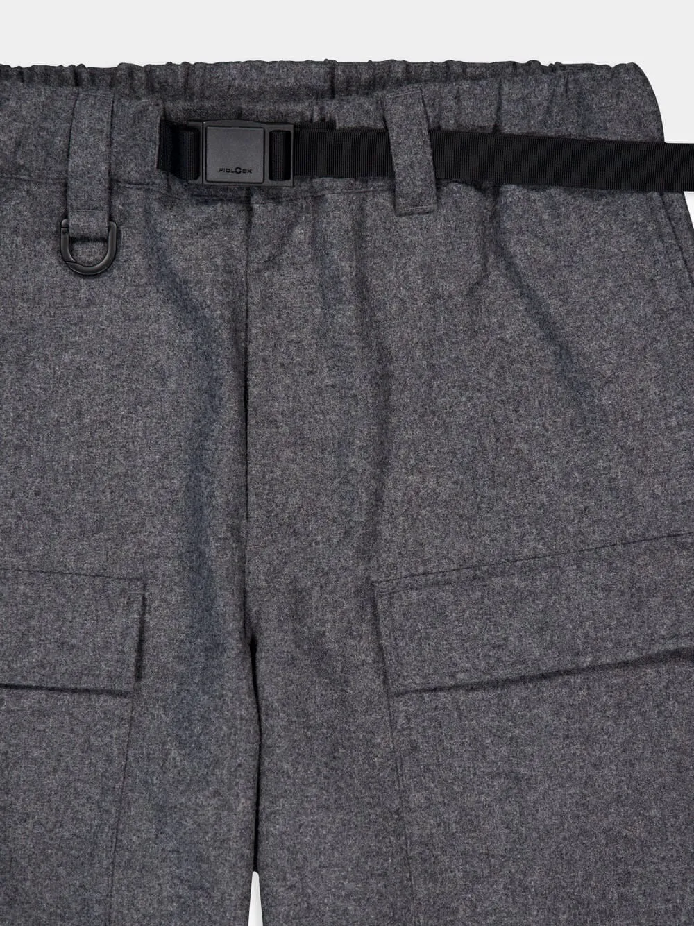 Grey Wool Cargo Pants