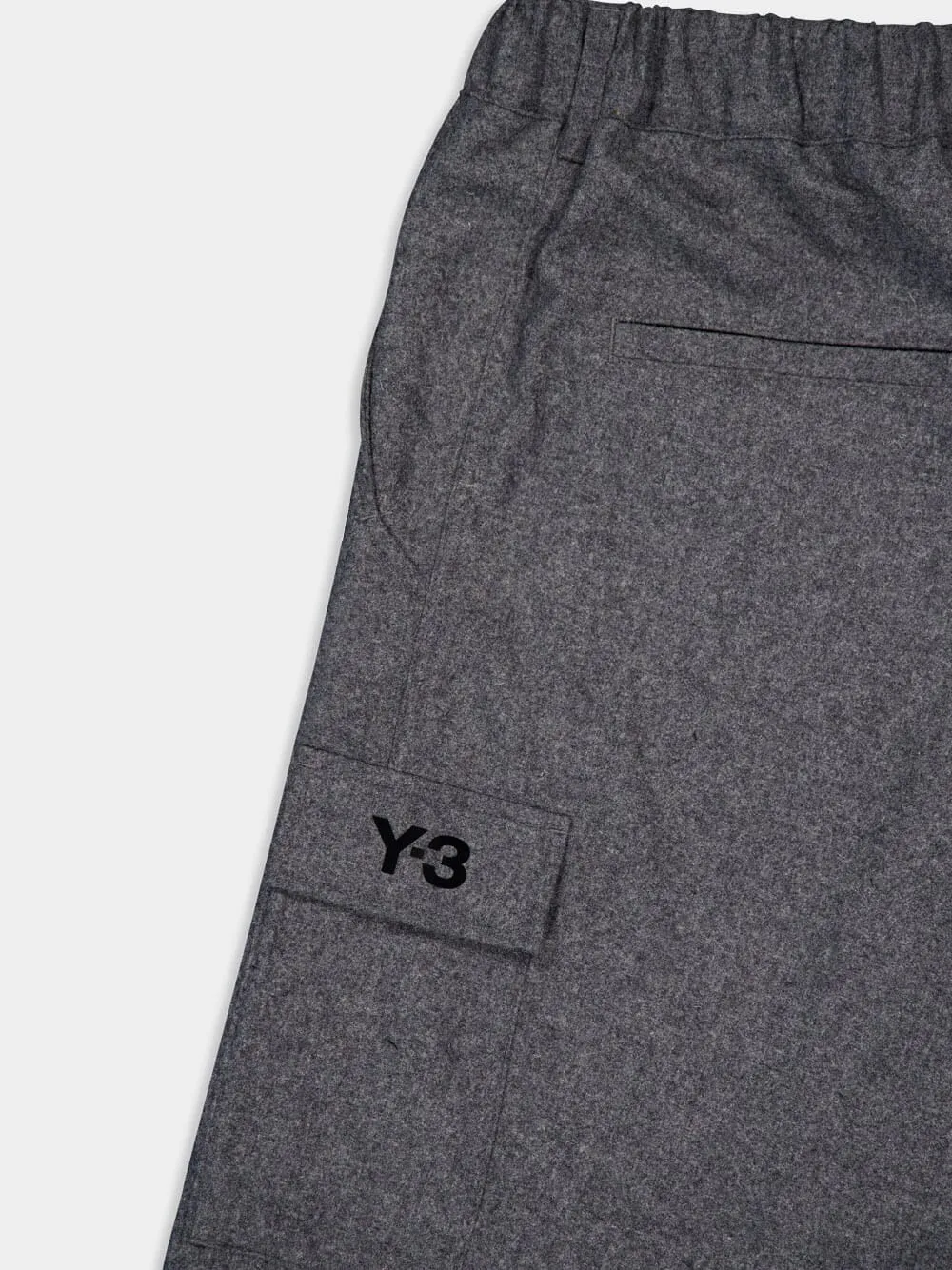 Grey Wool Cargo Pants